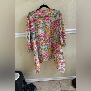 Cover up, duster, kimono pink orange green